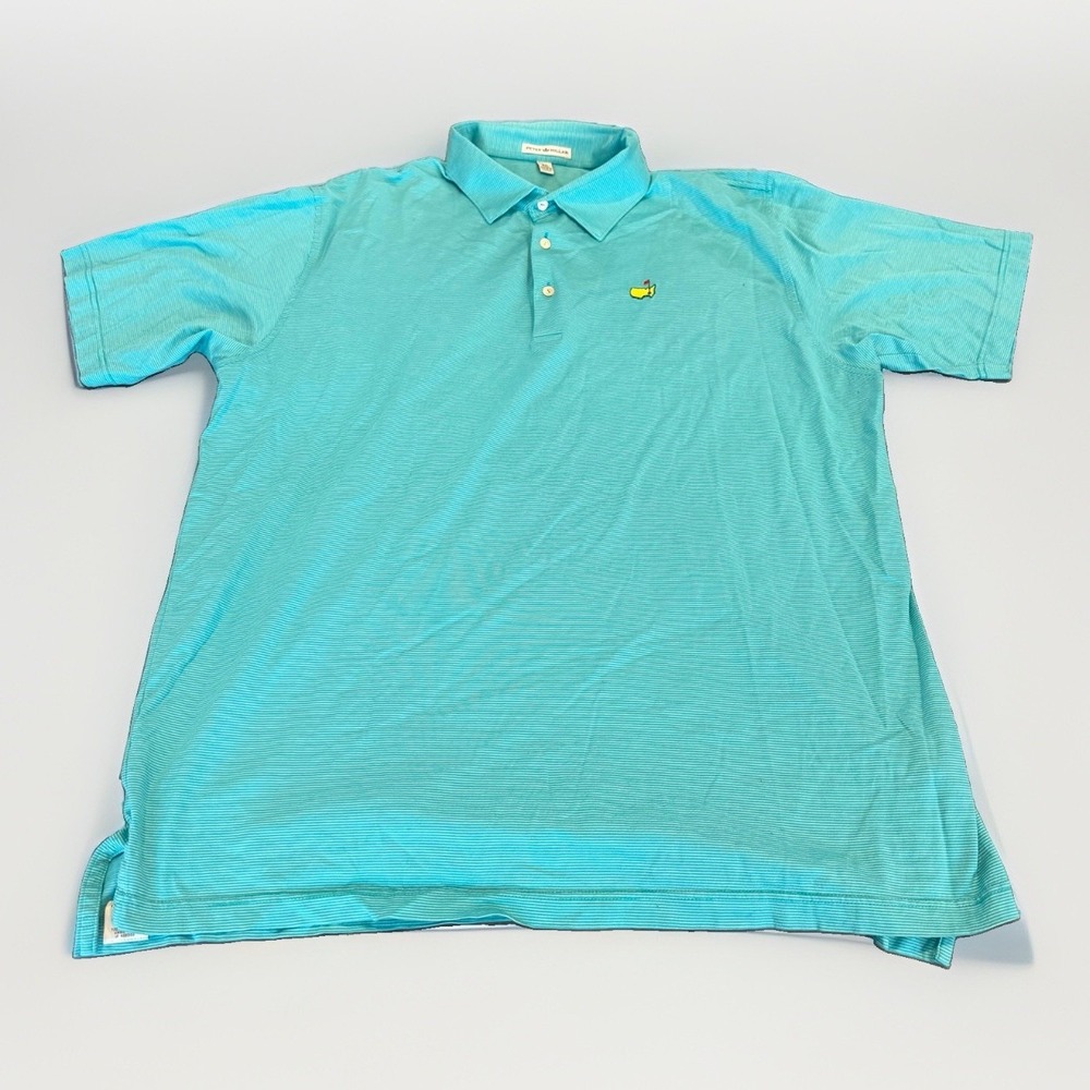 Peter Millar MASTERS Golf Polo Shirt XXL Turquoise Blue  Summer
